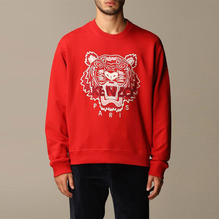 Men's KENZO TIGER Pattern Embroidered Printing Red FA65SW1104XA-22