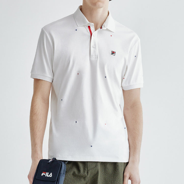 Men's FILA Sports Knit Short Sleeve POLO White Polo Shirt F11M021129F-WT