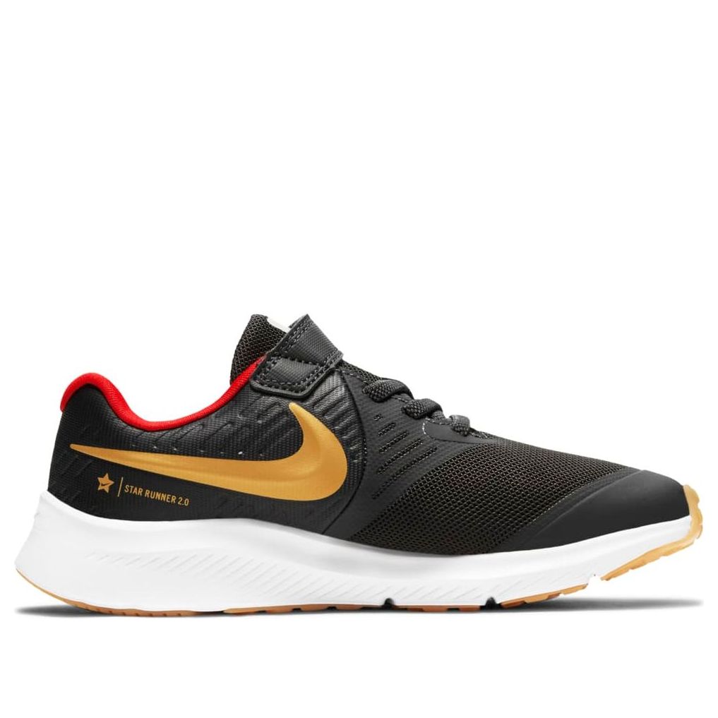 (PS) Nike Star Runner  2 Velcro 'Dark Smoke Grey Gold' AT1801-010