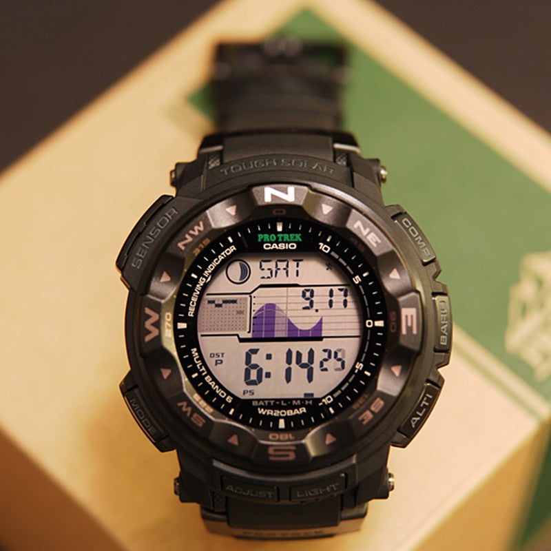 CASIO Waterproof Sports Solar Powered Mens Silver Digital PRW-2500T-7CR