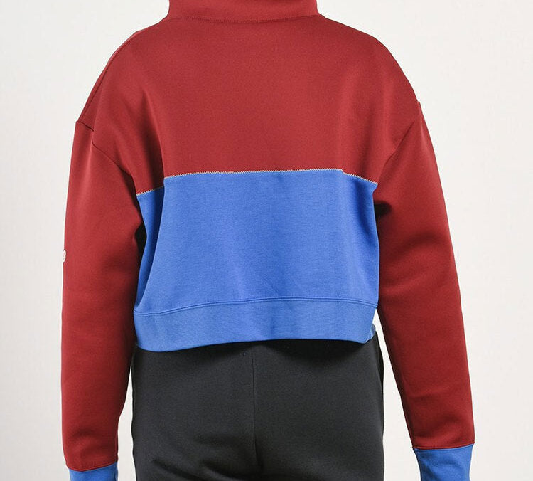 (WMNS) Nike Pro Get Fit Dri-FIT Knit Colorblock Splicing Half Zipper Stand Collar Pullover 'Red Blue' CJ3467-677