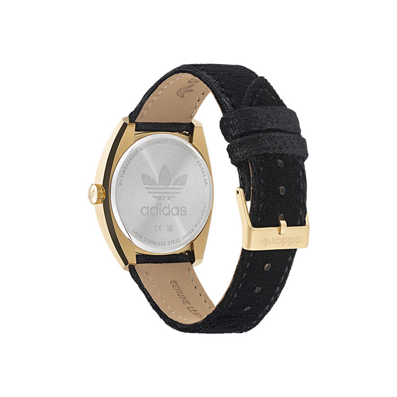 adidas Edition 1 Fashion Black Stainless Steel & Velvet Strap Watch 'Black Gold' AOFH225132I