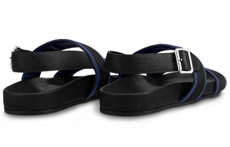 LOUIS VUITTON LV Mirabeau Bicolor Taiga Leather Sandals 'Black' 1A581R