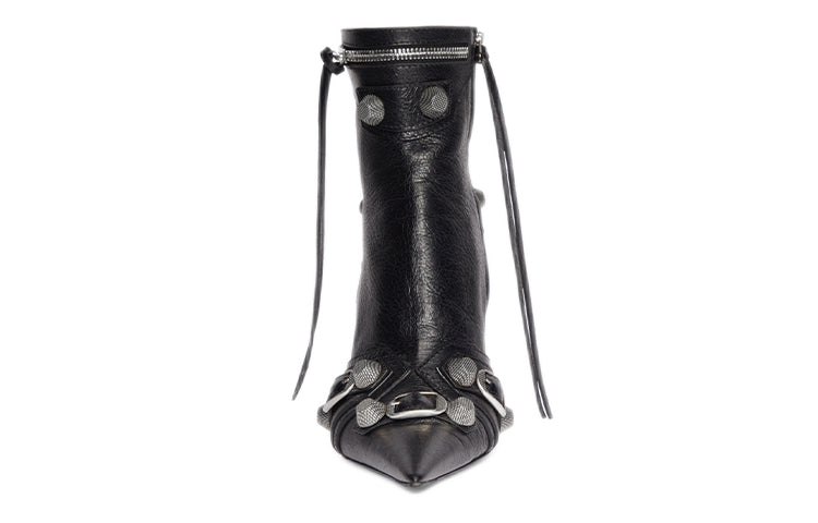 (WMNS) Balenciaga Cagole 90mm Booties 'Black Arena Lambskin' 694379WAD4E1081