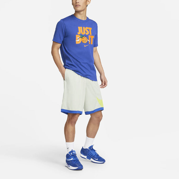 Nike Just Do It Alphabet Printing Round Neck Short Sleeve Blue DV1213-480