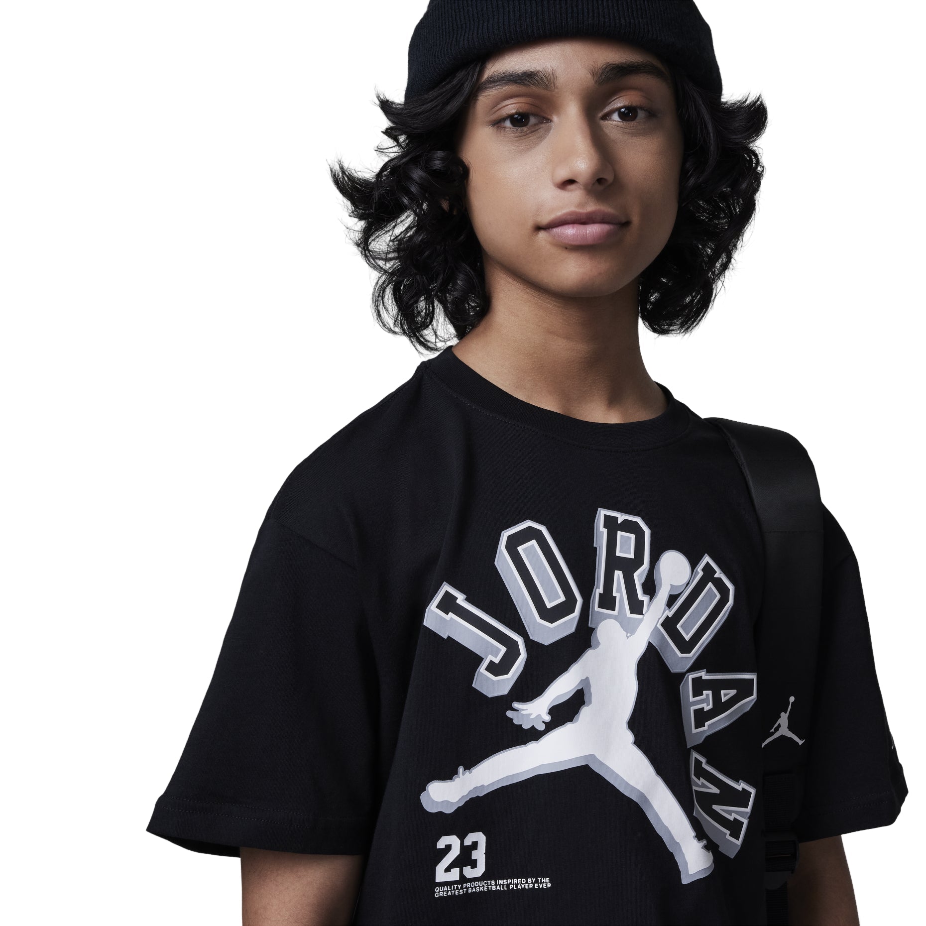 (GS) Air Jordan Varsity Jumpman Graphic T-shirt 'Black' FV2530-011