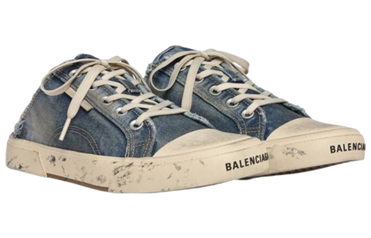 (WMNS) Balenciaga Paris Distressed Denim Mule 'Blue' 693952W3RCL4090