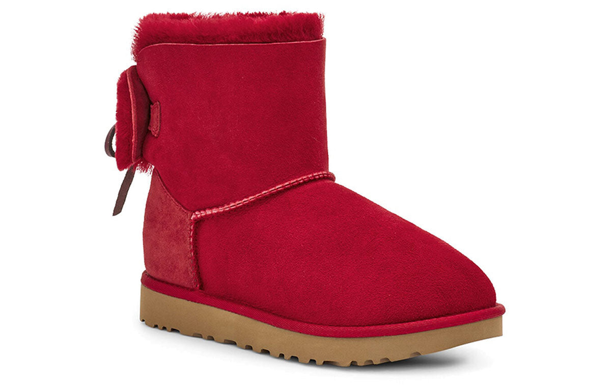 (WMNS) UGG Classic Dudble Bow Mini Snow Boots Red 1103652-KSS