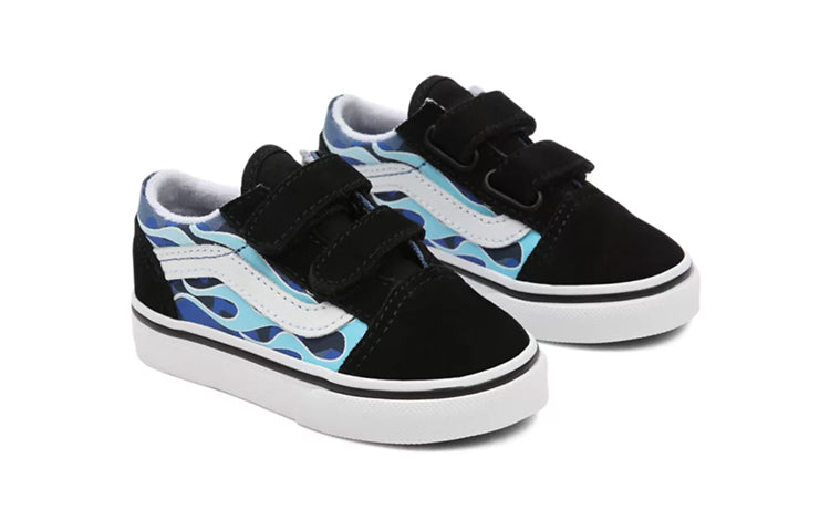 Vans Toddler Camo Flame Old Skool Sneakers Black/Blue TD VN000D3YABW