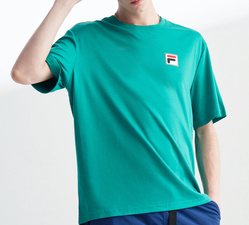 Men's FILA Back Bee Printing Short Sleeve Green T-Shirt F11M028123F-GN