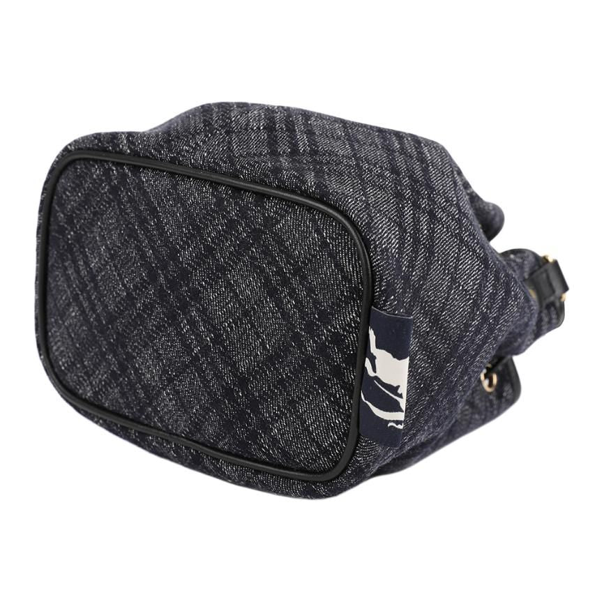 (WMNS) Burberry Drawstring Denim Bucket Bag 'Black' 8111940