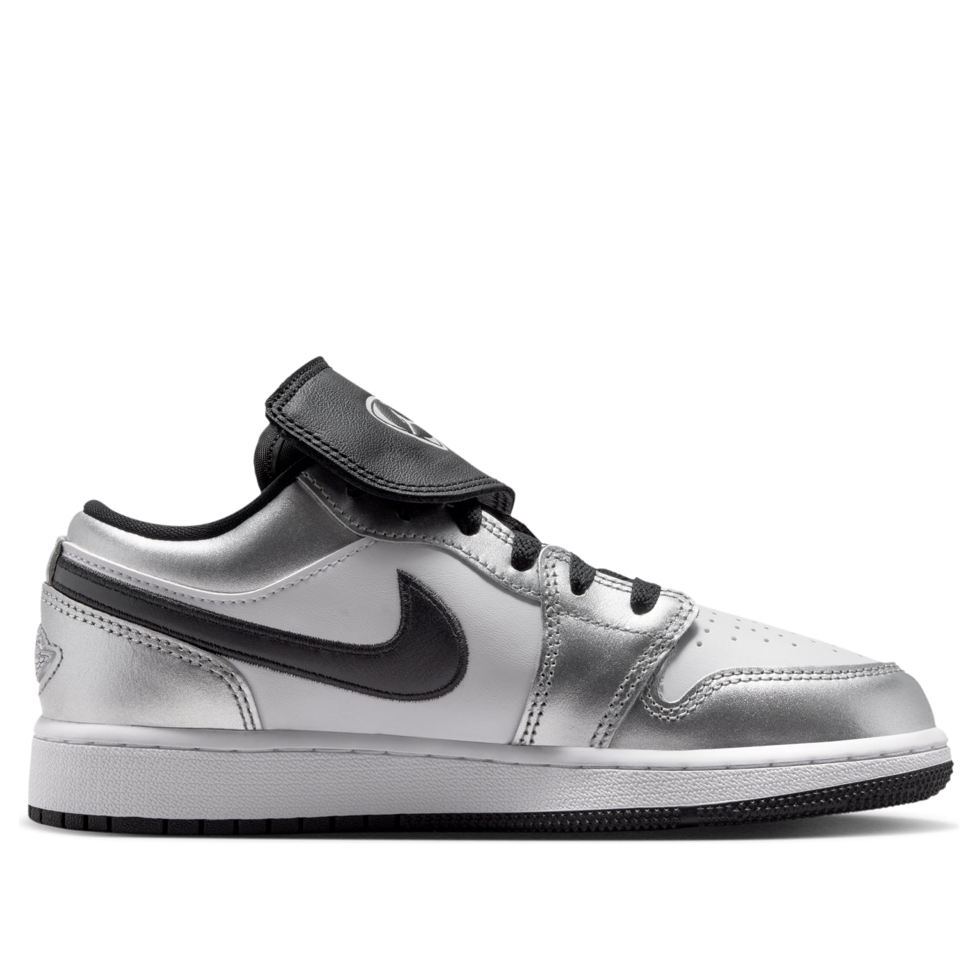 (GS) Air Jordan 1 Low SE 'White Black Metallic Silver' IR2310-100