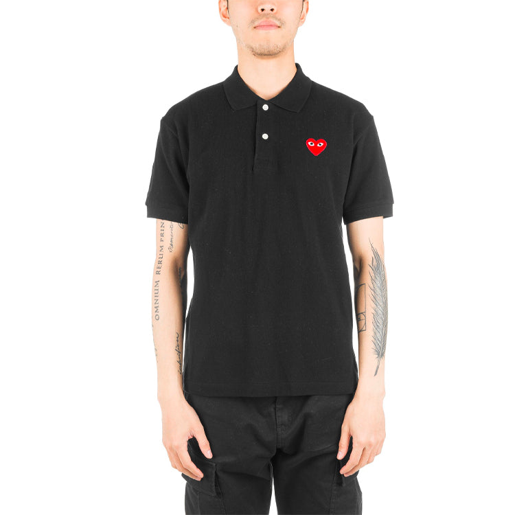 COMME des GARCONS PLAY Polo Red Emblem 'Black' AZ-T006-051-1