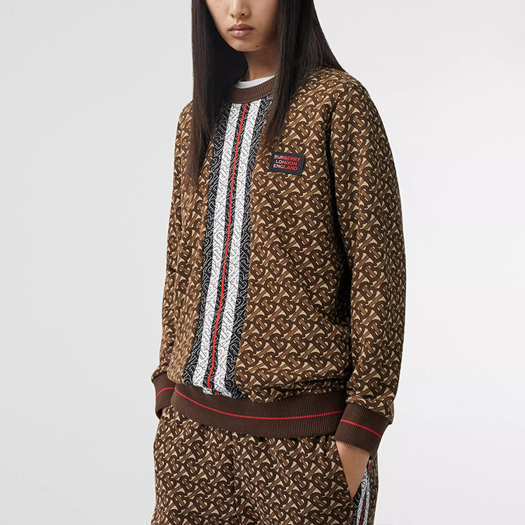 (WMNS) Burberry FW20 Logo Stripes Hoodie Brown 80184531