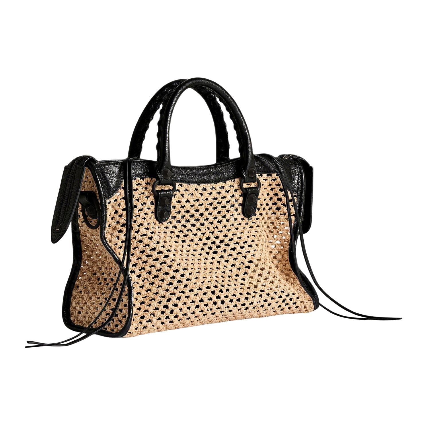 (WMNS) Balenciaga Le City Bag Small 'Natural Black' 8657622ACGG9260