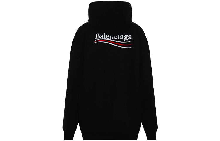 Balenciaga Political Campaign Medium Fit Hoodie 'Black' 578135TKVI91070