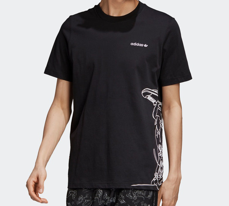 adidas originals x Crossover Disney Goofy Tee Side Large Printing Short Sleeve Black GD6029