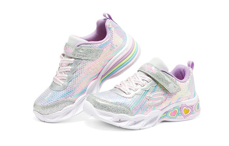 (GS) Skechers Sweetheart lights 'Silver Rainbow' 302313L-SMLT