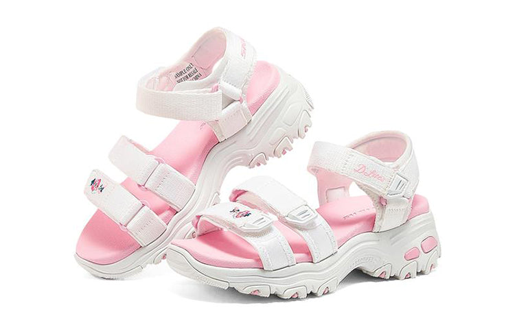 (GS) Skechers D'lites Sandals 'White Pink' 664134L-WHT
