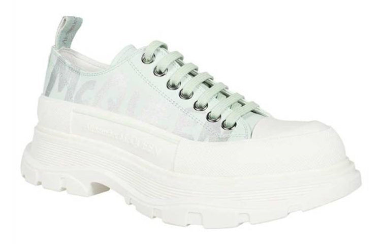 Alexander McQueen Tread Slick Leather Sneakers 'Green White' 711108WIAT64615