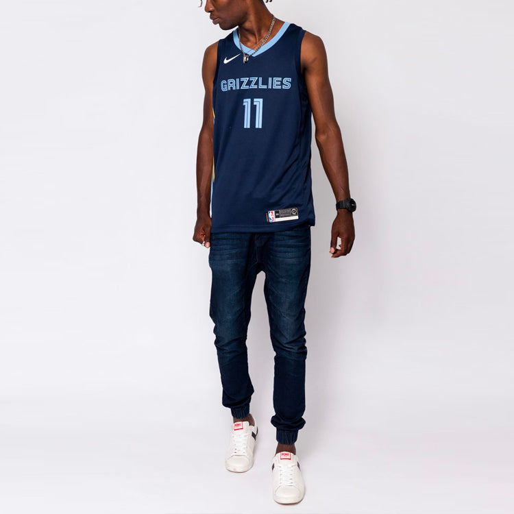 Nike NBA Casual Sports Basketball Vest SW Fan Edition Memphis Gray Memphis Grizzlies 11 Navy Blue AA7095-420