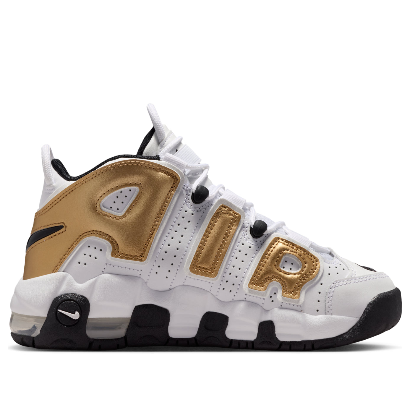 (GS) Nike Air More Uptempo 'White Metallic Gold Black' IO7601-171