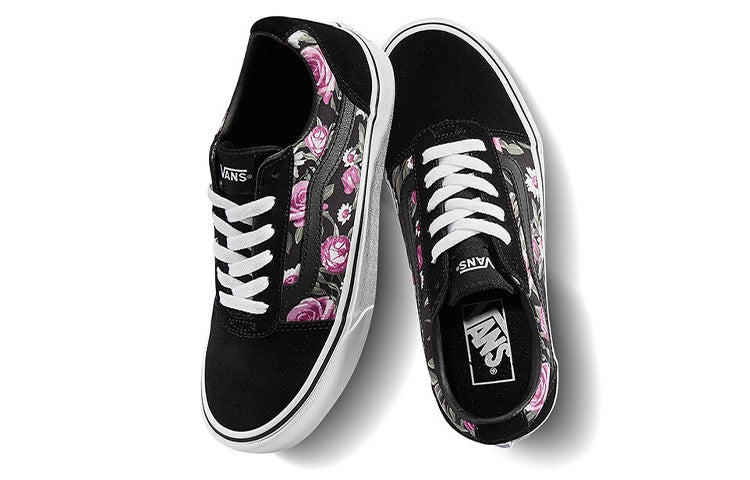 Vans Ward Flowers Retro Casual Skateboarding Shoes Black VN0A3IUNXNW