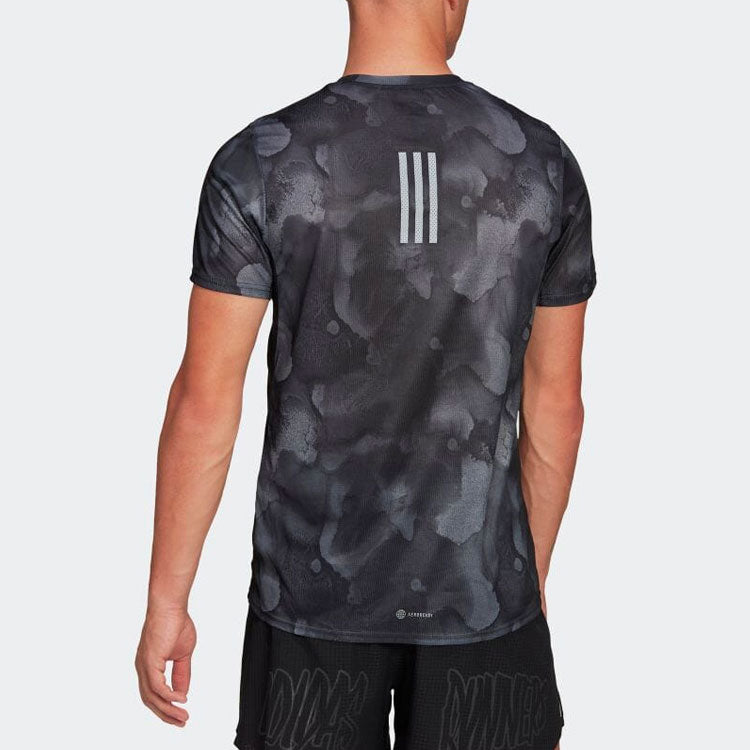 Men's adidas Alphabet Logo Printing Round Neck Pullover Short Sleeve Japanese Version Gray T-Shirt HA6542