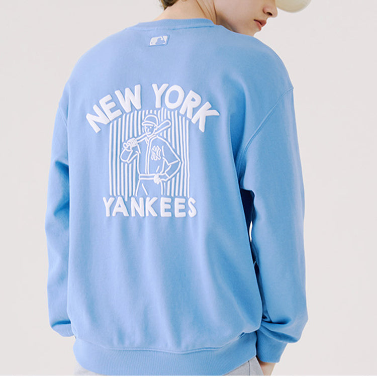 MLB Loose Athleisure Casual Sports Round Neck Long Sleeves Unisex Blue 31MTC4011-50U