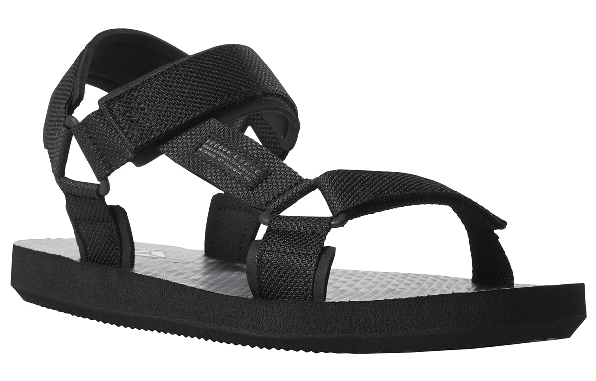 Reebok Expce Wear-Resistant Non-Slip Open Toe Flat Heel Sports Black Sandals CN6480