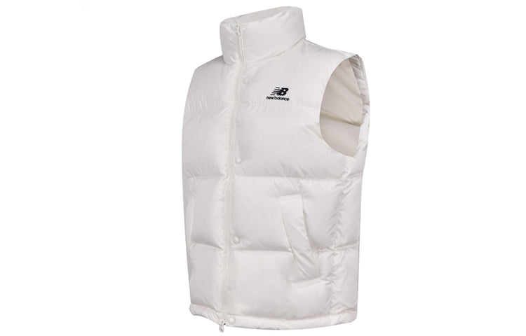 New Balance Casual Down Vest Asia Sizing 'White Black' NJA4E013-IV