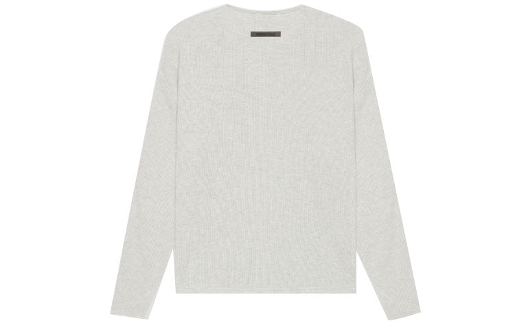 Fear of God Essentials SS21 Thermal Henley Long Sleeve Light Heather Oatmeal FOG-SS21-604