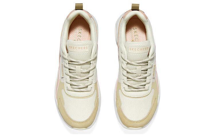 (WMNS) Skechers Street Uno Peaks Shoes 'White Tan Pink' 177546-NAT