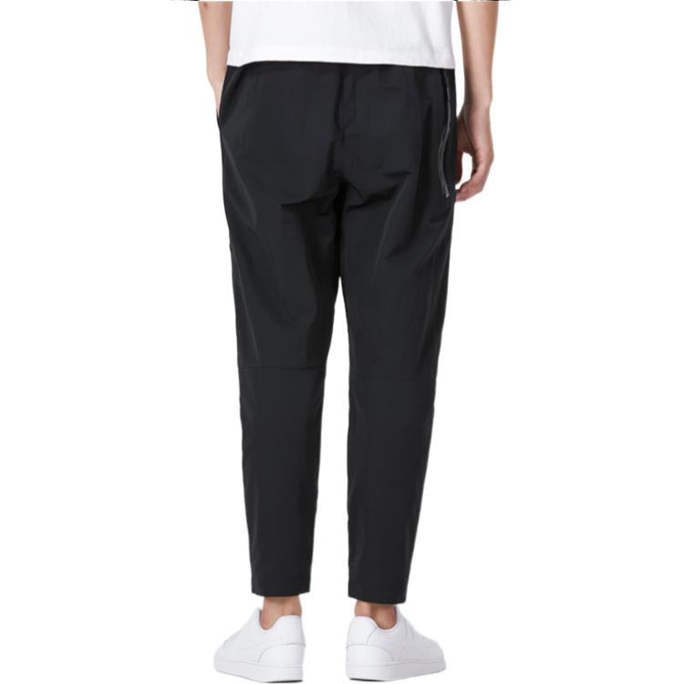 Men's Nike Solid Color Logo Printing Drawstring Lacing Straight Casual Pants/Trousers Black DQ4344-010