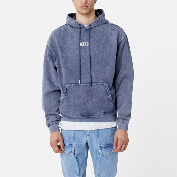 KITH Williams III Crystal Wash Fleece Washed Unisex Navy Blue KH2429-102