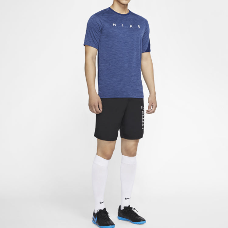 Nike Dri-Fit Academy Alphabet Printing Short Sleeve Navy Blue CK5538-492