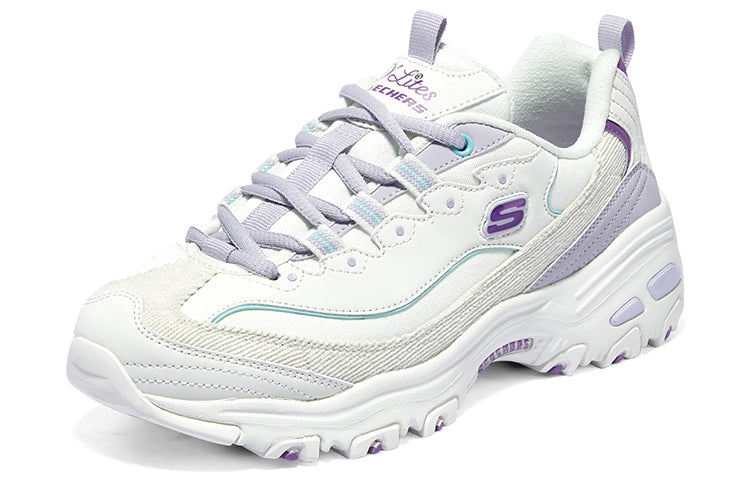 (WMNS) Skechers D'lites 1.0 Sneakers 'White Purple' 896264-WLVB