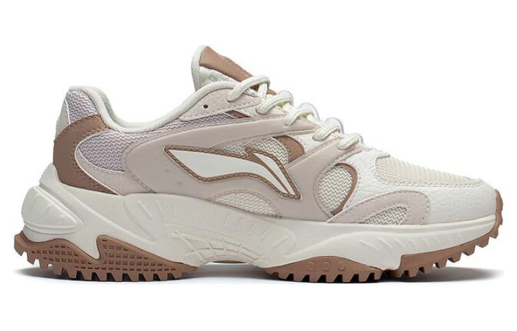 (WMNS) Li-Ning Star Wind Sneakers 'White Beige Brown' AGCT150-4