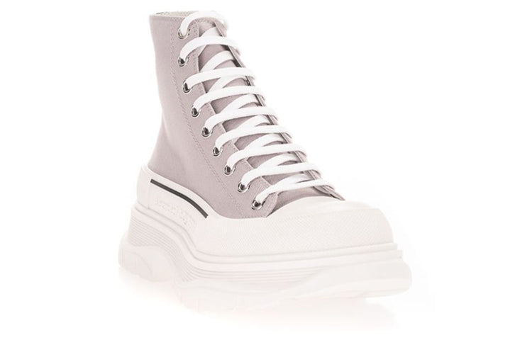 Alexander McQueen Canvas Tread Slick High Top Sneakers 'Grey White' 604254W4MV21331