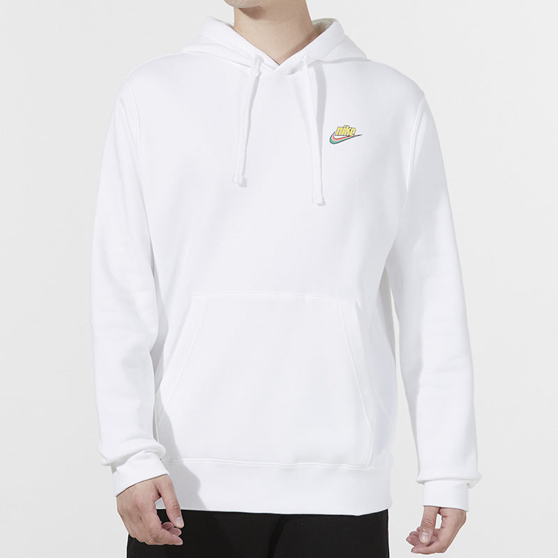 Men's Nike Sportswear Keep It Clean Casual Sports Pullover Fleece Lined White DM2200-100
