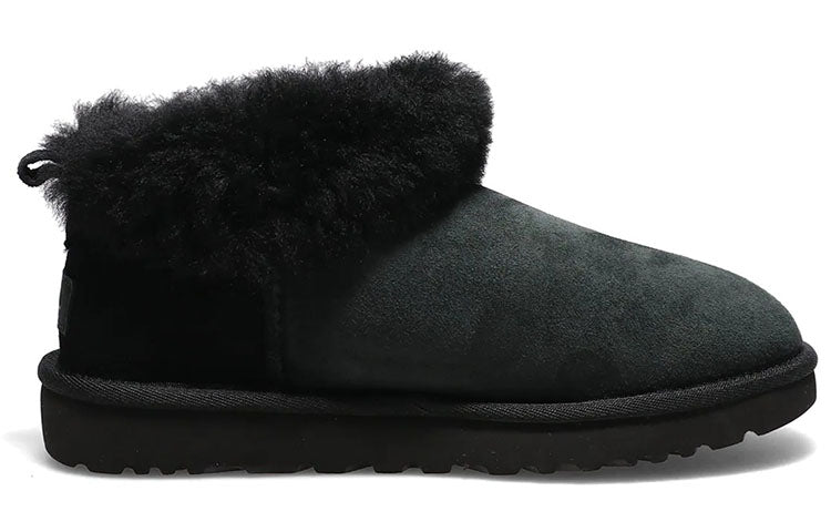 (WMNS) UGG Classic Ultra Mini Fluff 'Black' 1122390-BLK