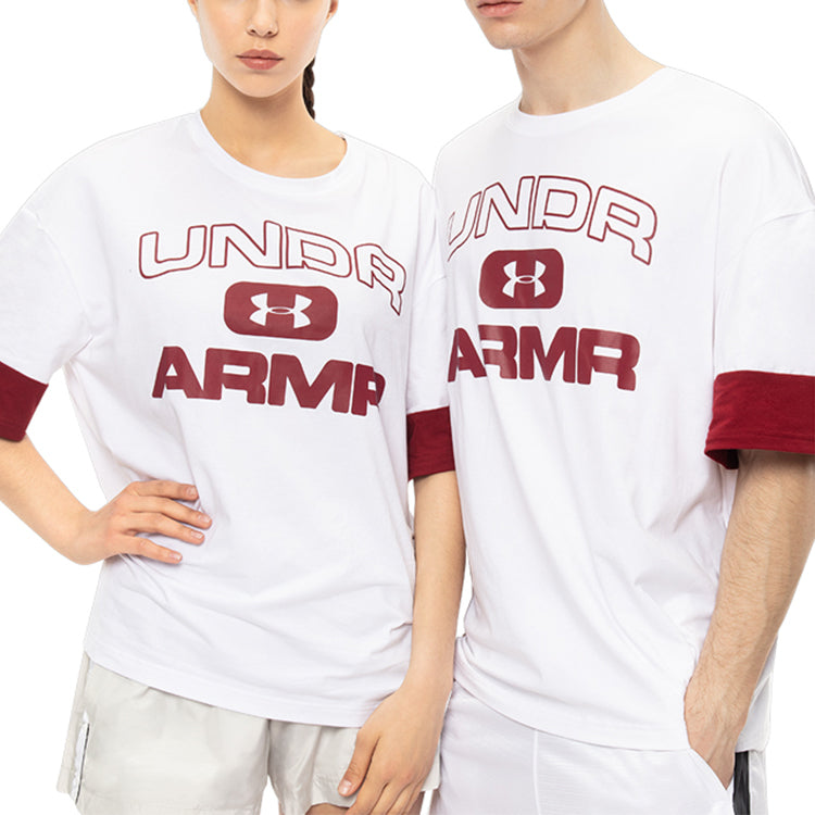 Under Armour Moments Basketball Sports Short Sleeve Couple Style White 1351345-100
