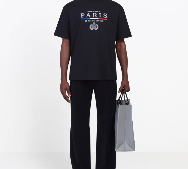 Balenciaga SS20 Paris Flag Regular paris Logo Tee 594579TGV481000