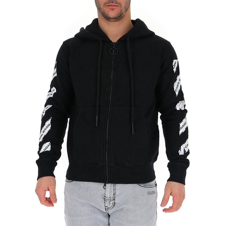 Men's Off-White Alphabet Arrow Zipper Black OMBE001S20E300031088