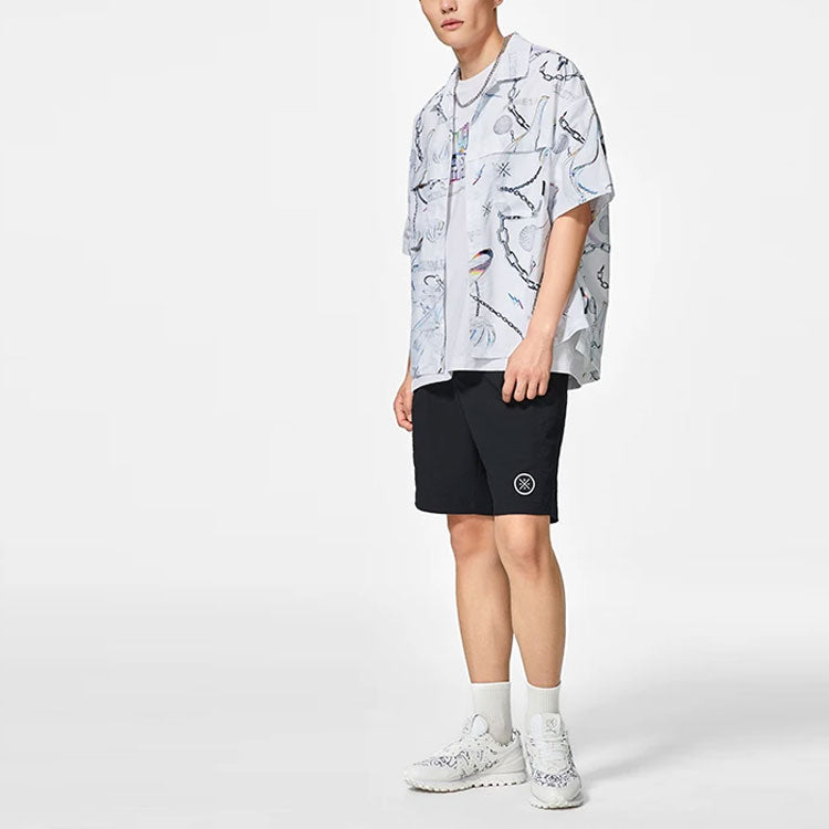 Li-Ning x Glare Way Of Wade Full Version Logo Shirt 'White Grey' ASHS445-1