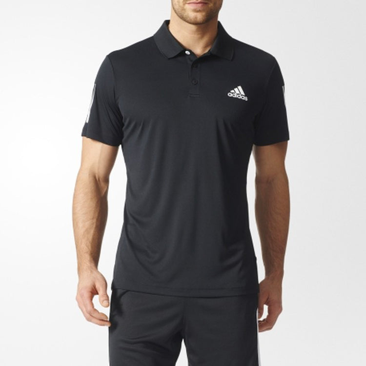 adidas Club Polo Logo Printing Sports Short Sleeve polo Black BK0698