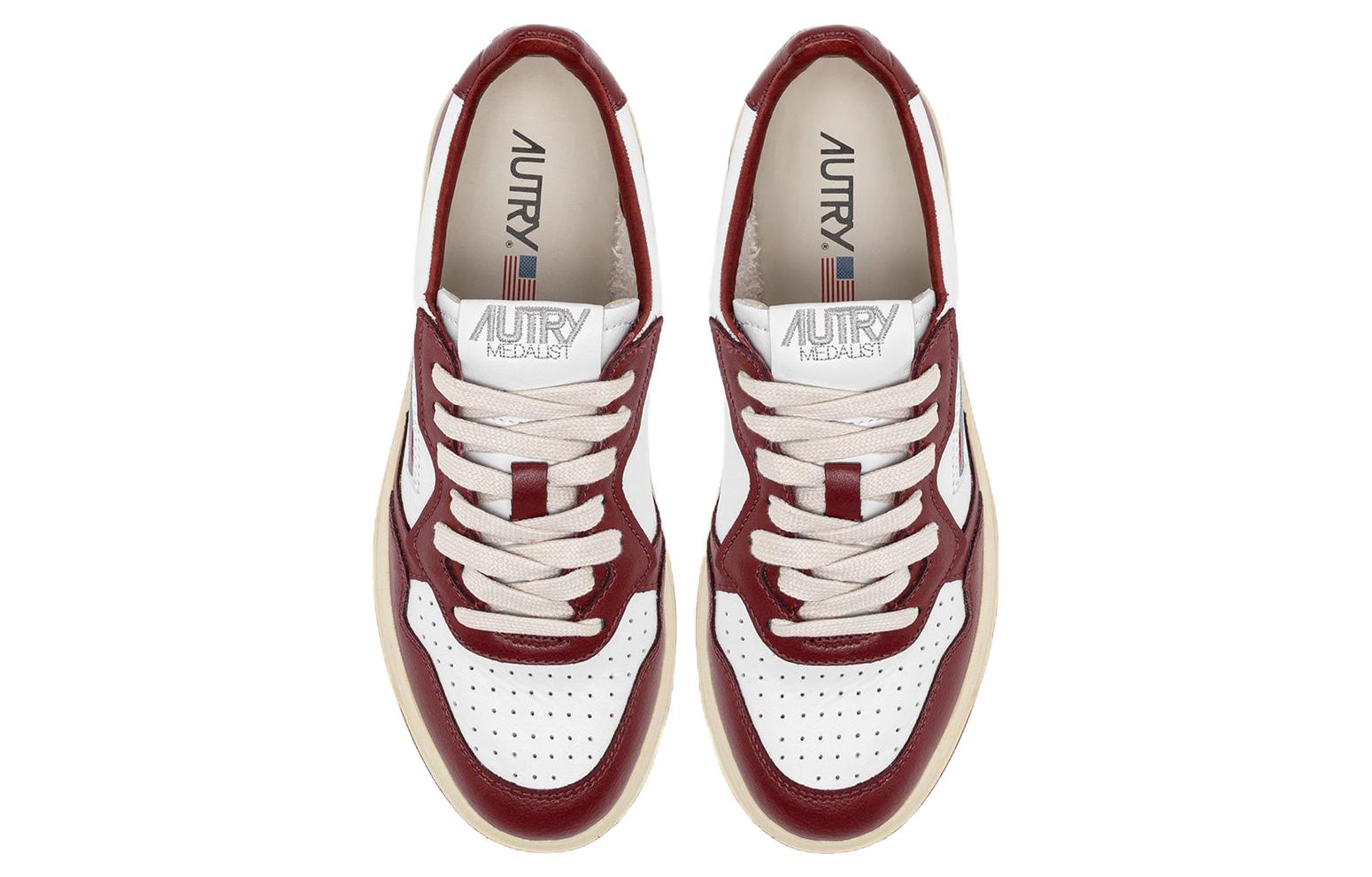 AUTRY Medalist Low Bicolor 'White Burgundy' AULM-WB35