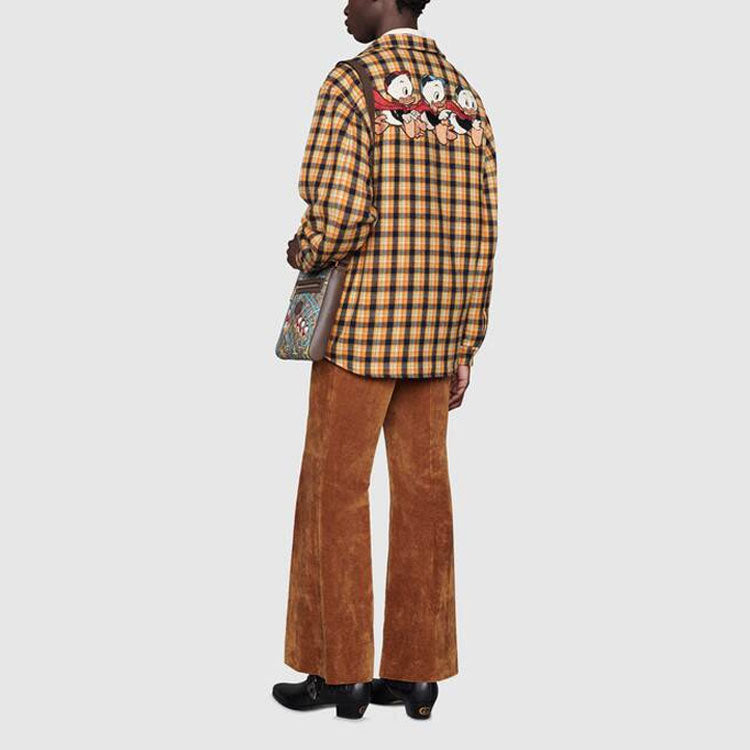 Gucci x Disney Crossover SS21 Plaid Long Sleeves Shirt Yellow 638805-ZAGG6-7029