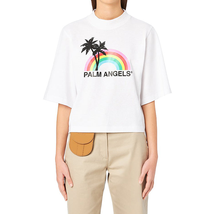 PALM ANGELS Printing Short Sleeve White PWAA020S20JER0060110