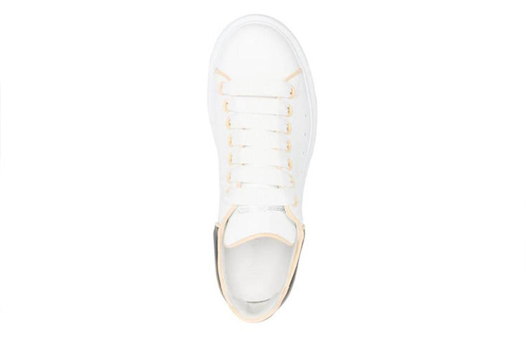(WMNS) Alexander McQueen Oversized Leather Sneakers 'White Black' 733003WHJE58808